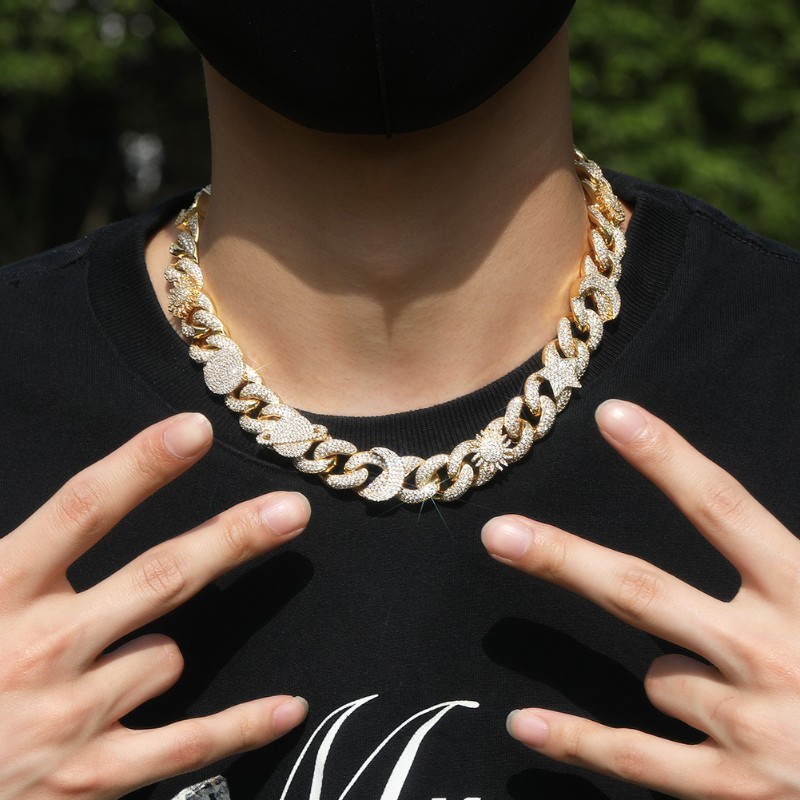 Iced Out Devil Eye Various Planets Cuban Chain With Street Luxury Shine - Image 6