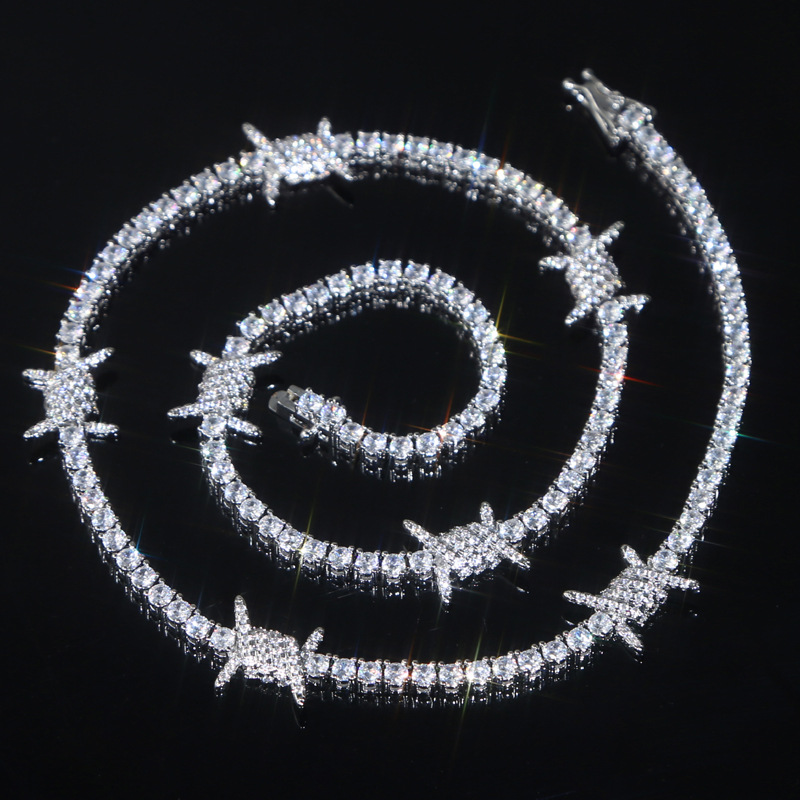 3mm Iced Out Out Thorns Tennis Chain Gold With Street Luxury Shine - Image 3
