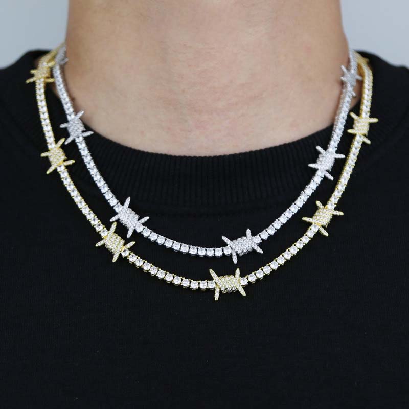 3mm Iced Out Out Thorns Tennis Chain Gold With Street Luxury Shine - Image 5