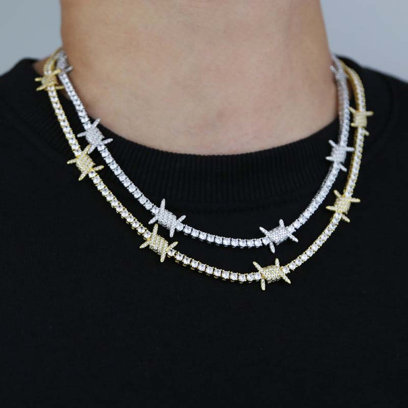 3mm Iced Out Out Thorns Tennis Chain Gold With Street Luxury Shine - Image 6