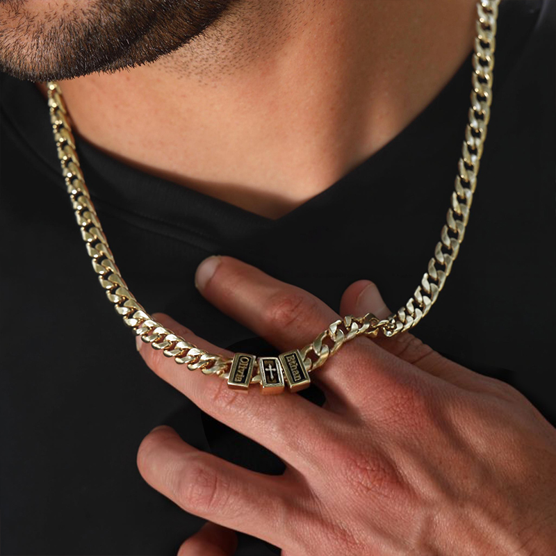 8mm Custom Family Names Cuban Chain Silver With Street Luxury Shine - Image 7