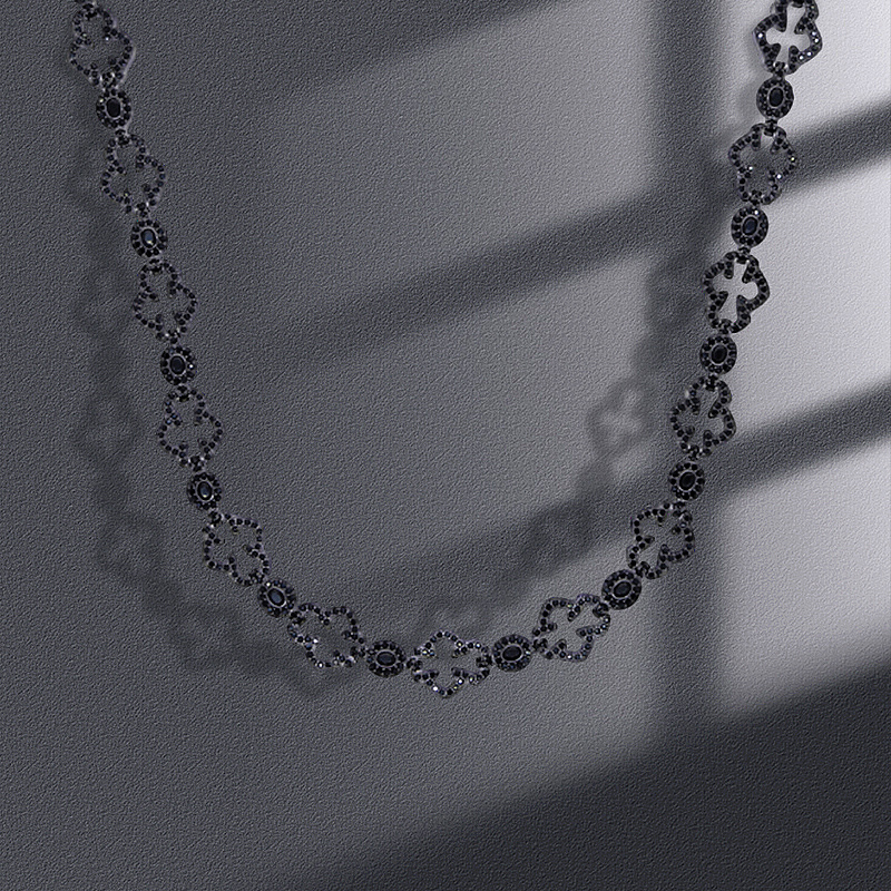 Black Diamond Skeleton Cross Necklace Iced Out Shine With Street Luxury - Image 6