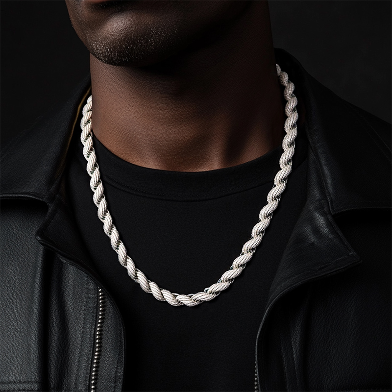 8mm Handmade Men's Rope Chain Bold Statement Style With Street Luxury - Image 3