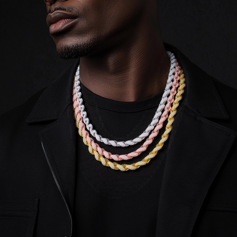 8mm Handmade Men's Rope Chain Bold Statement Style With Street Luxury - Image 4