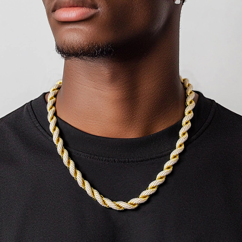 8mm Handmade Men's Rope Chain Bold Statement Style With Street Luxury