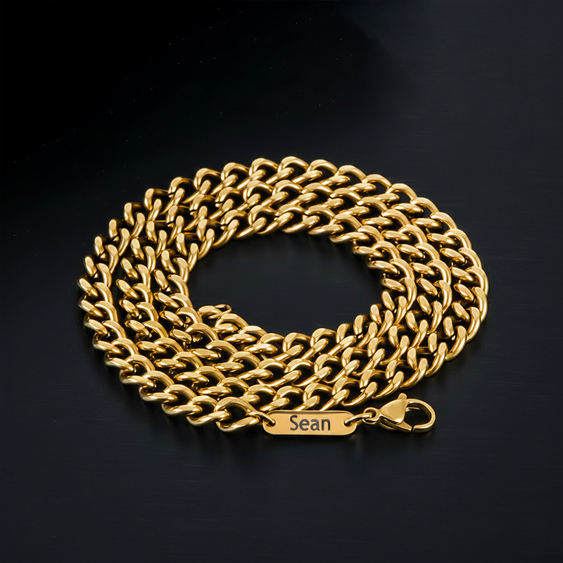 6mm Custom Name Cuban Necklace In Gold Gold Shine With Street Luxury - Image 3