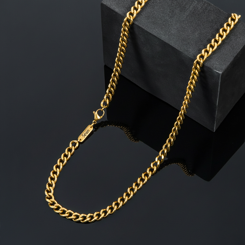 6mm Custom Name Cuban Necklace In Gold Gold Shine With Street Luxury - Image 4