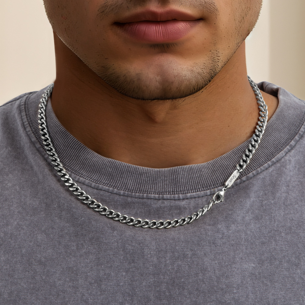 6mm Custom Name Stainless Steel Cuban Chain Silver With Street Luxury Shine