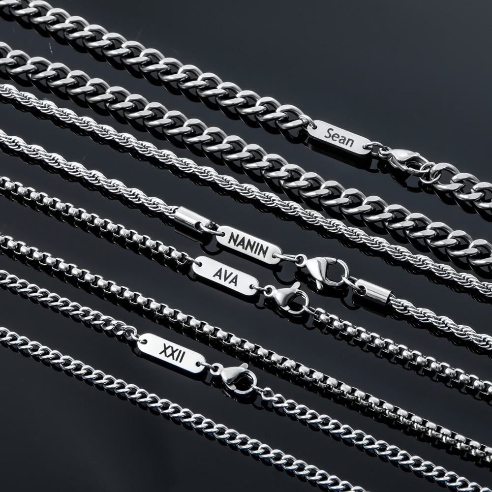3mm Custom Name Stainless Steel Rope Chain Silver With Street Luxury Shine - Image 7