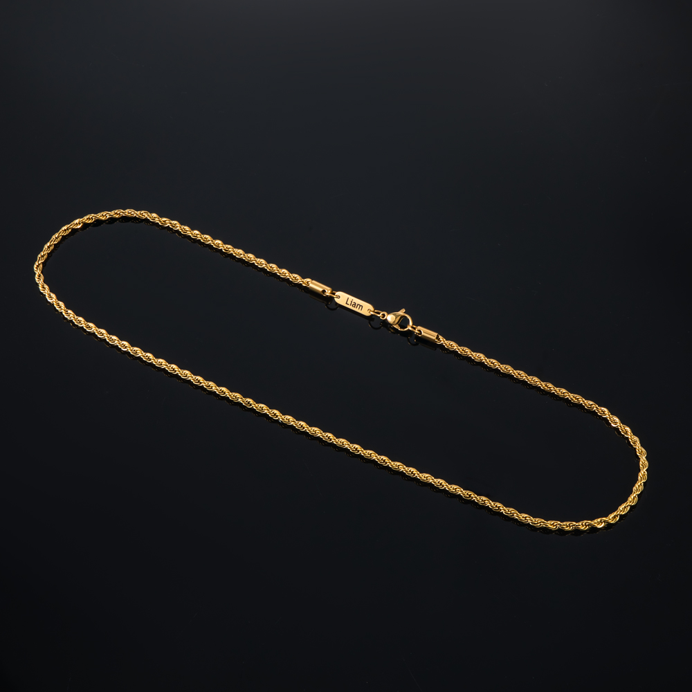 3mm Custom Name Rope Necklace In Gold Made For Street Luxury Energy - Image 3