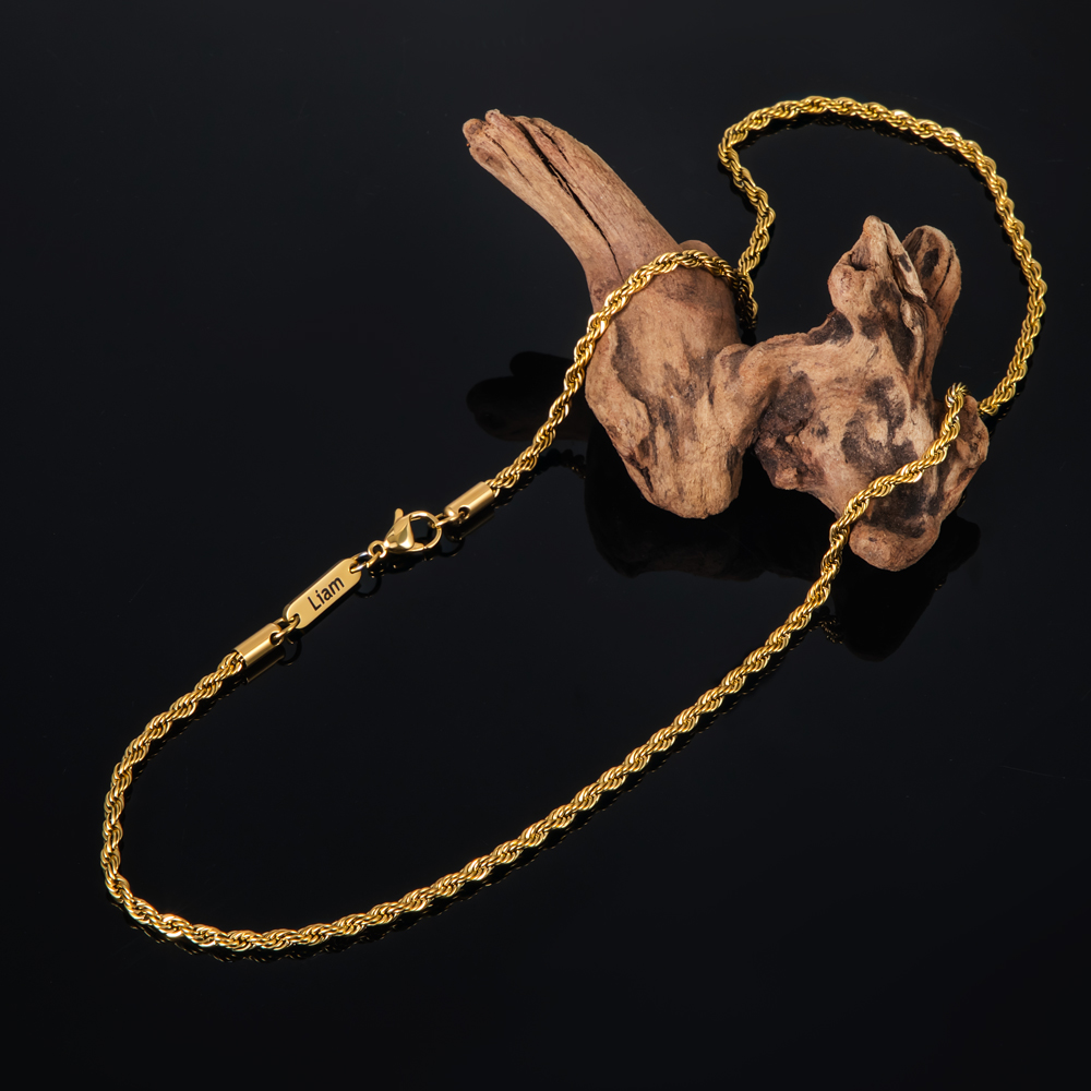 3mm Custom Name Rope Necklace In Gold Made For Street Luxury Energy - Image 5