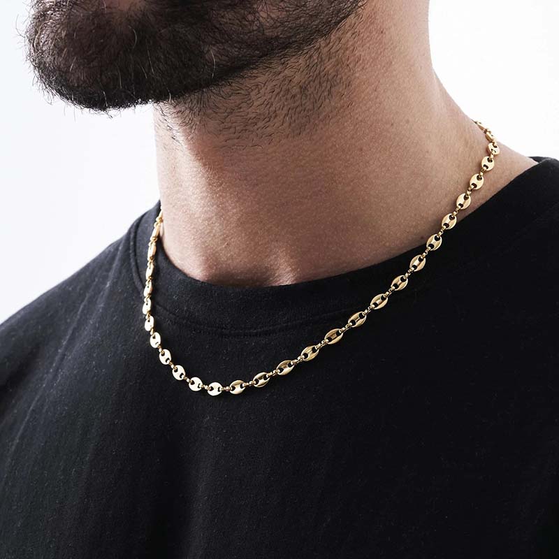 5mm/6mm/8mm/11mm Stainless Steel Coffee Bean Chain With Street Luxury Shine