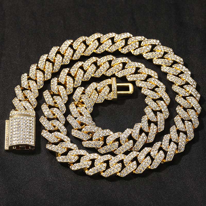 18mm Iced Out Out Cuban Chain Gold With Street Luxury Shine - Image 5