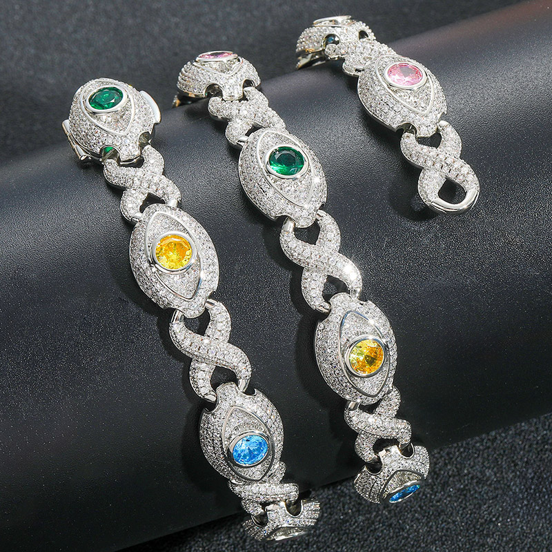 14mm Eyes Infinity Sign Fancy Color Diamond Necklace Iced Out - Image 4