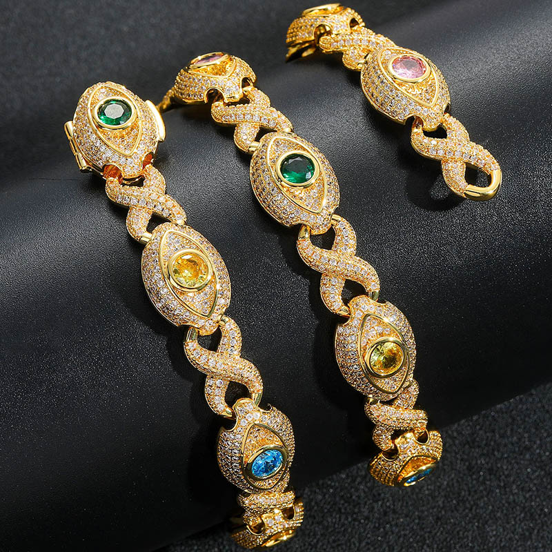 14mm Eyes Infinity Sign Fancy Color Diamond Necklace Iced Out - Image 6