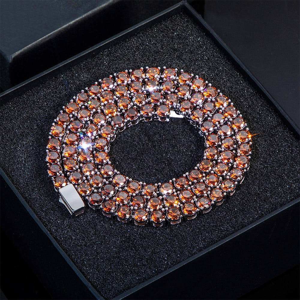 5mm Coffee Tennis Chain In White Gold Iced Out Shine With Street Luxury - Image 4