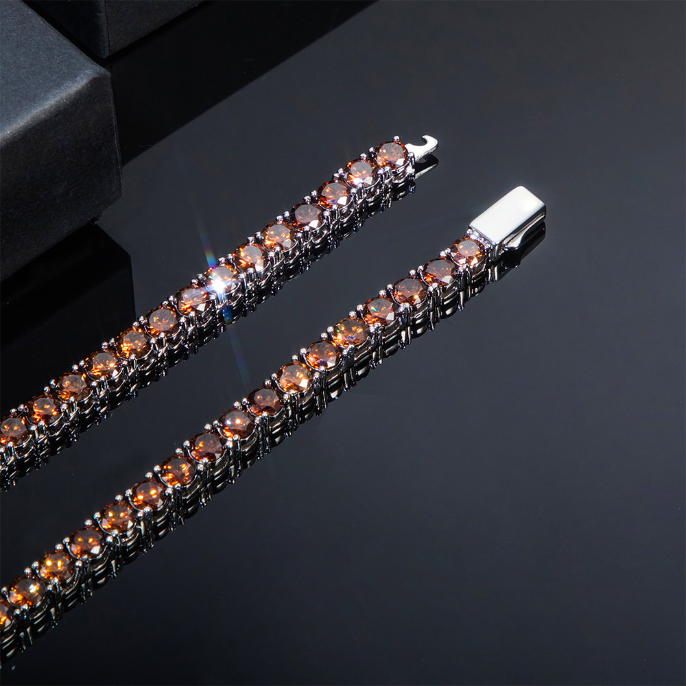 5mm Coffee Tennis Chain In White Gold Iced Out Shine With Street Luxury - Image 5