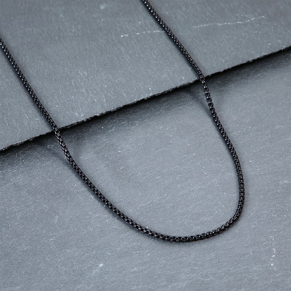 2.3mm Round Box Chain In Black Gold/blue With Street Luxury Shine - Image 5