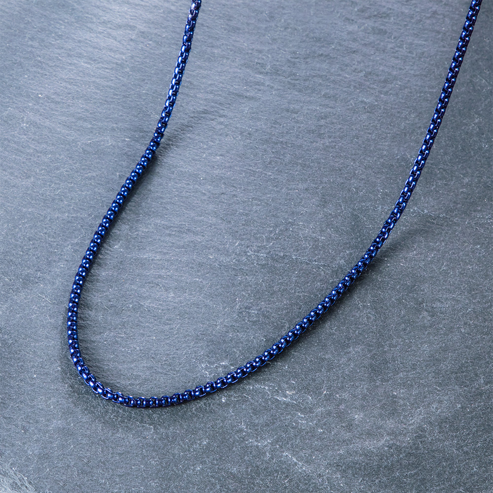 2.3mm Round Box Chain In Black Gold/blue With Street Luxury Shine - Image 7