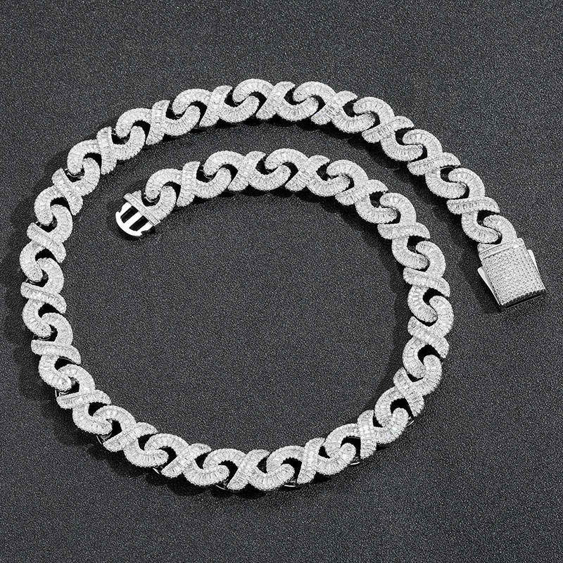 Iced Out Out 12mm Baguette Cut Infinity Link Chain With Street Luxury Shine - Image 5