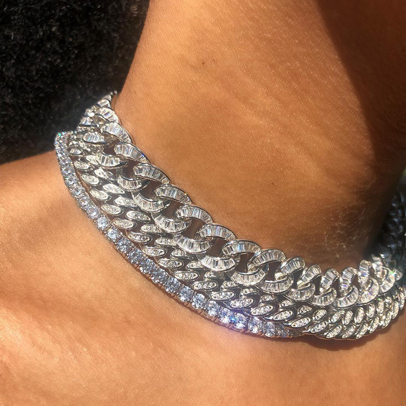 Iced Out Out 10mm Baguette Cut Chain Gold With Street Luxury Shine - Image 3