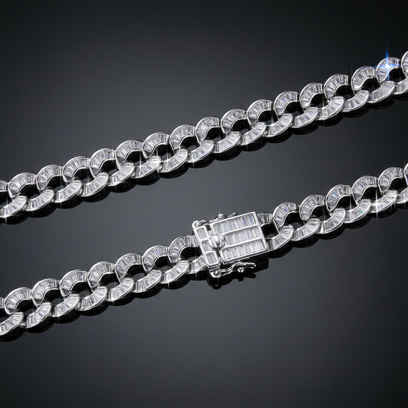 Iced Out Out 10mm Baguette Cut Chain Gold With Street Luxury Shine - Image 5