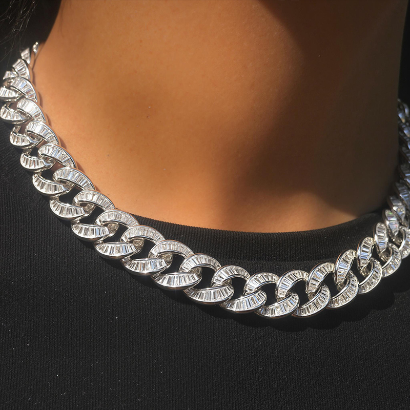 Iced Out Out 10mm Baguette Cut Chain Gold With Street Luxury Shine