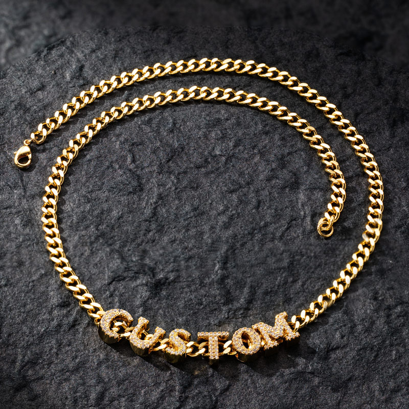 Iced Out Custom Cuban Link Name Necklace Gold With Street Luxury Shine - Image 5