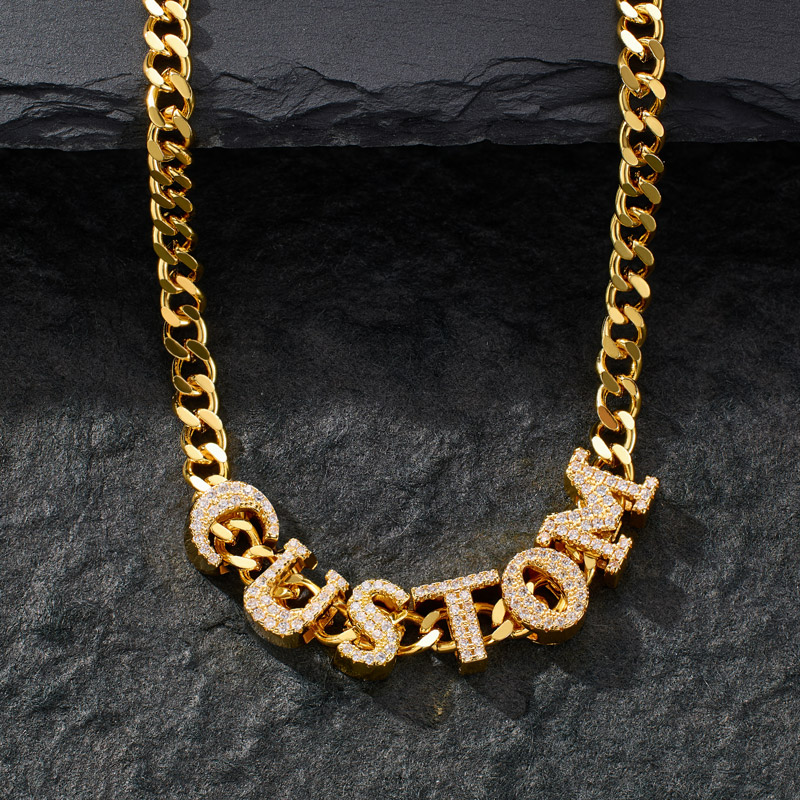 Iced Out Custom Cuban Link Name Necklace Gold With Street Luxury Shine - Image 6