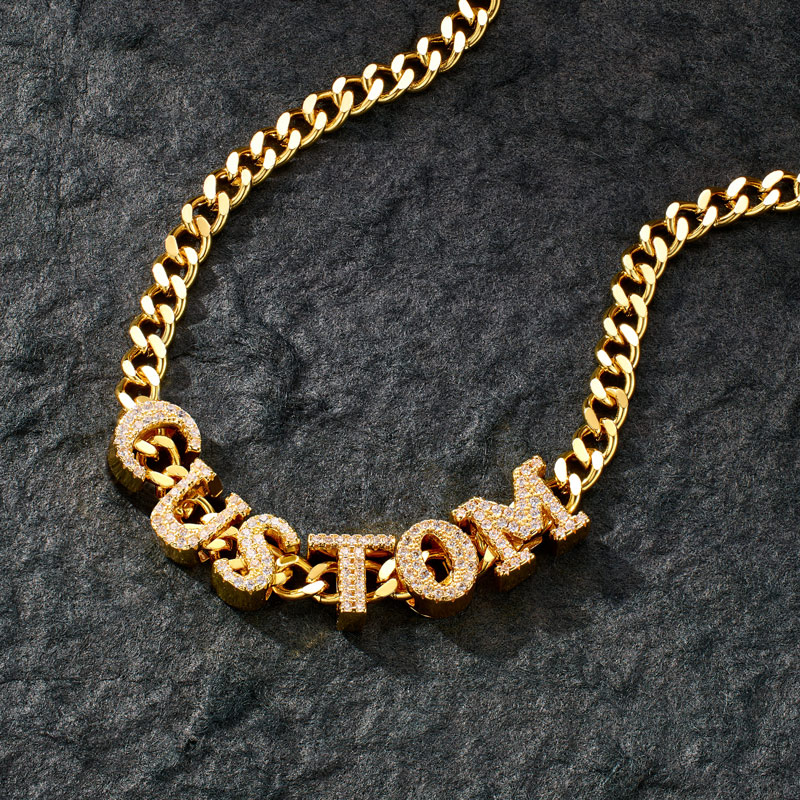 Iced Out Custom Cuban Link Name Necklace Gold With Street Luxury Shine - Image 7