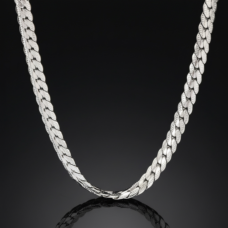 5mm Titanium Steel Embossed Cuban Chain Gold With Street Luxury Shine - Image 4