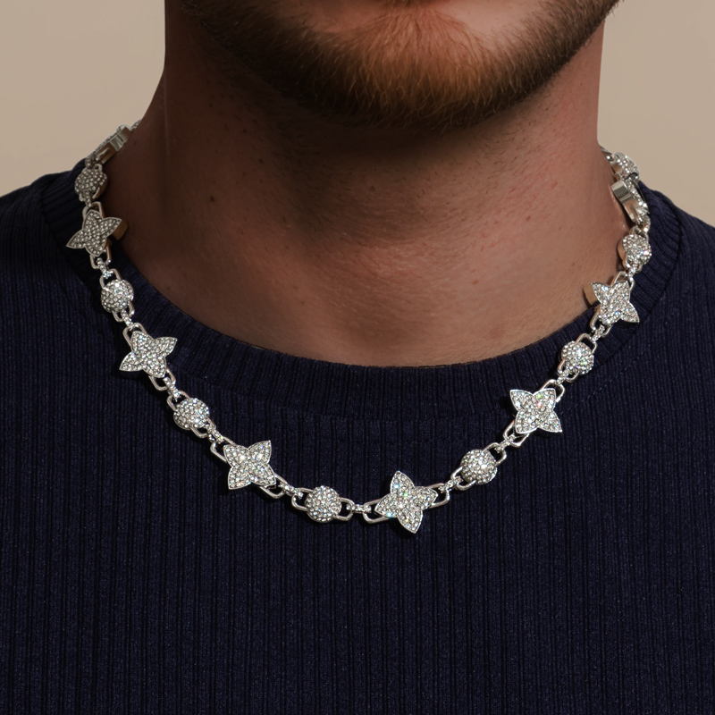 Iced Out Out Four Leaf Clover Link Chain Gold With Street Luxury Shine
