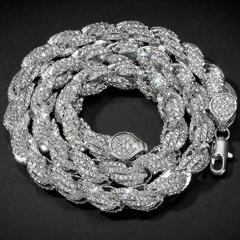 9mm Iced Out Out Rope Chain Gold With Street Luxury Shine - Image 3