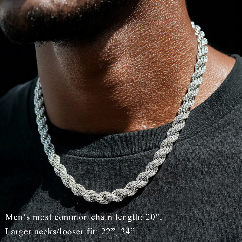 9mm Iced Out Out Rope Chain Gold With Street Luxury Shine - Image 4