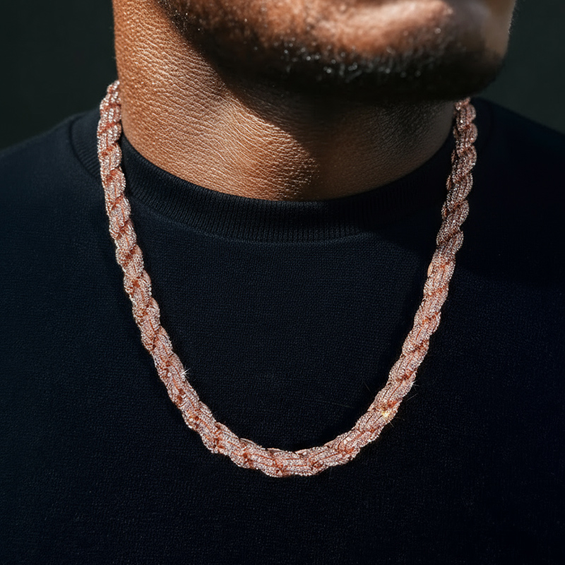 9mm Iced Out Out Rope Chain Gold With Street Luxury Shine - Image 6