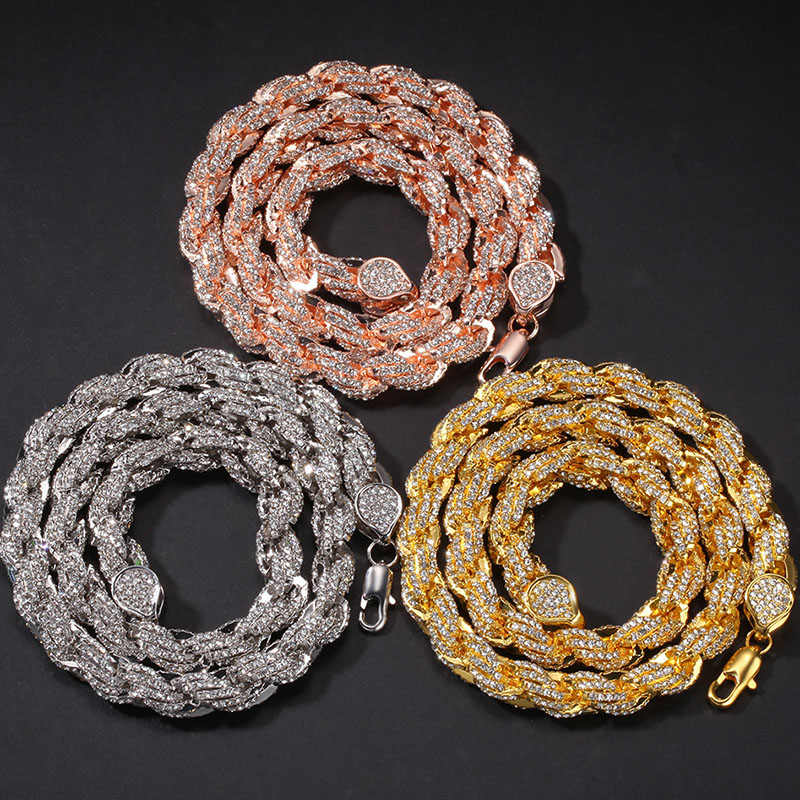 9mm Iced Out Out Rope Chain Gold With Street Luxury Shine - Image 8