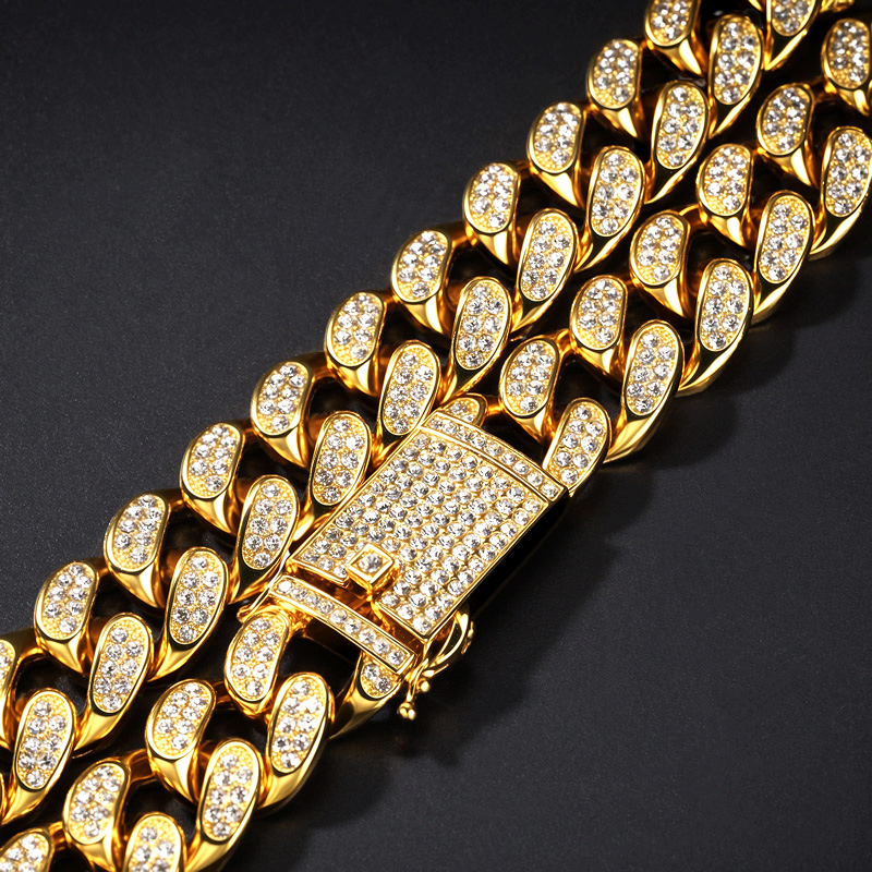 20mm Iced Out Out Miami Cuban Chain Gold With Street Luxury Shine - Image 7