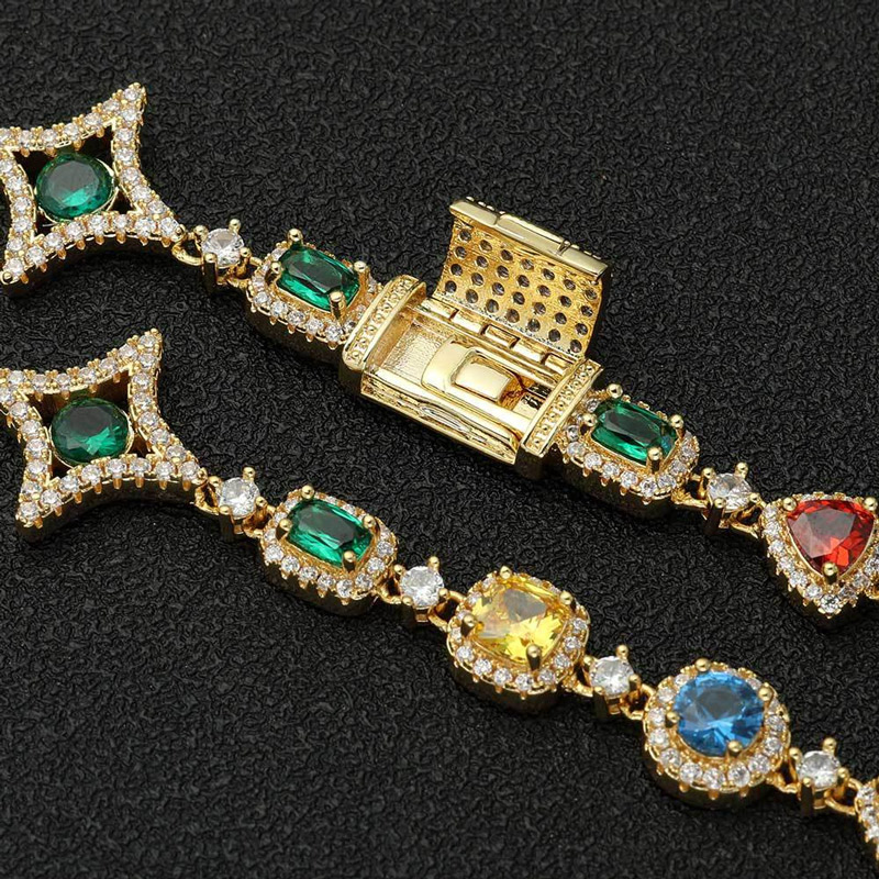 Iced Out 10mm Multi-color Diamonds Chain Gold With Street Luxury Shine - Image 8