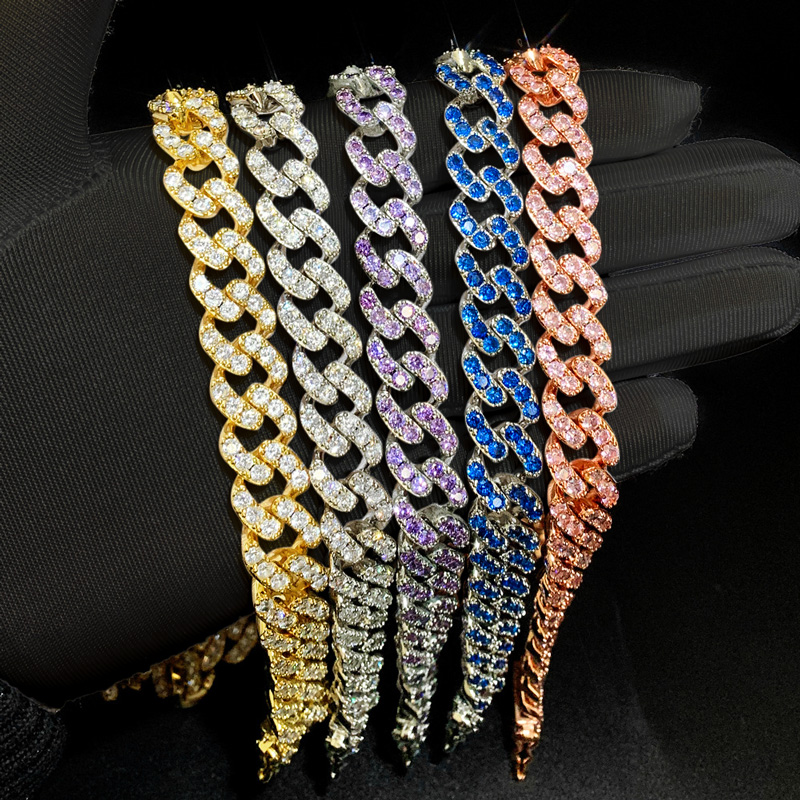 Iced Out 12mm Single Row Cuban Chain In White Gold With Street Luxury Shine - Image 5
