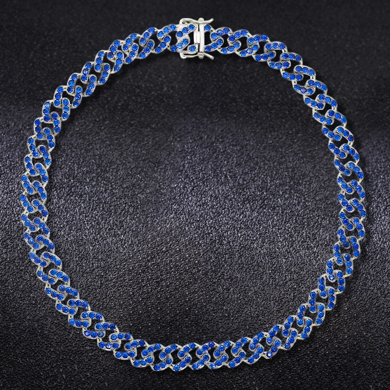 Iced Out 12mm Single Row Cuban Chain In White Gold With Street Luxury Shine - Image 7