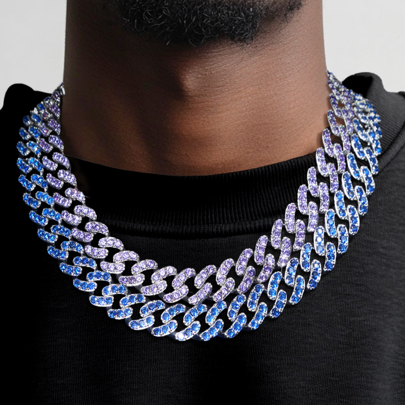 Iced Out 12mm Single Row Cuban Chain In White Gold With Street Luxury Shine