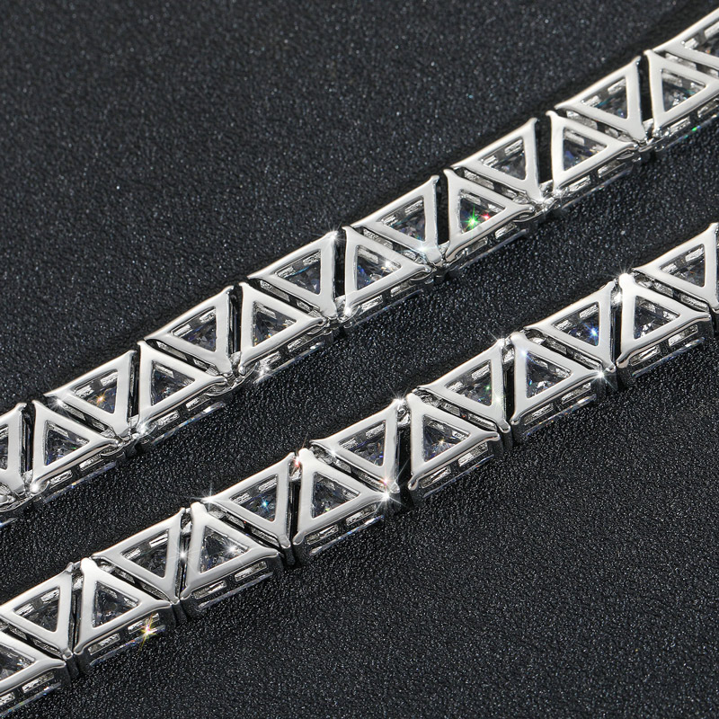 Iced Out Out 9mm Triangle Tennis Chain Gold With Street Luxury Shine - Image 6