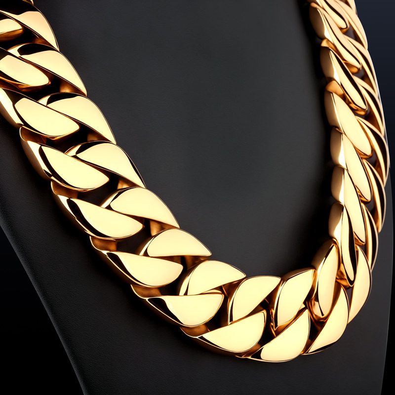 32mm 316l Stainless Steel Cuban Chain Silver With Street Luxury Shine - Image 5
