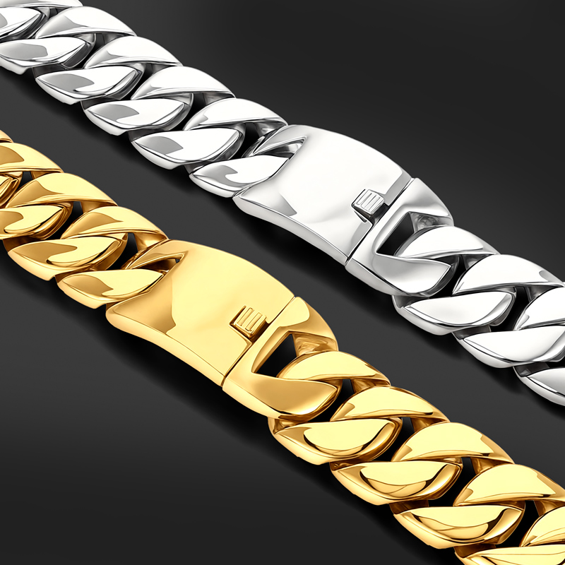 32mm 316l Stainless Steel Cuban Chain Silver With Street Luxury Shine - Image 8