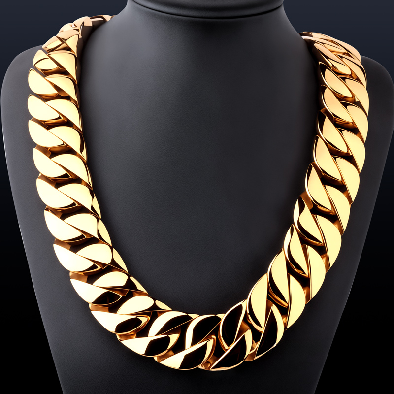 32mm 316l Stainless Steel Cuban Chain Silver With Street Luxury Shine