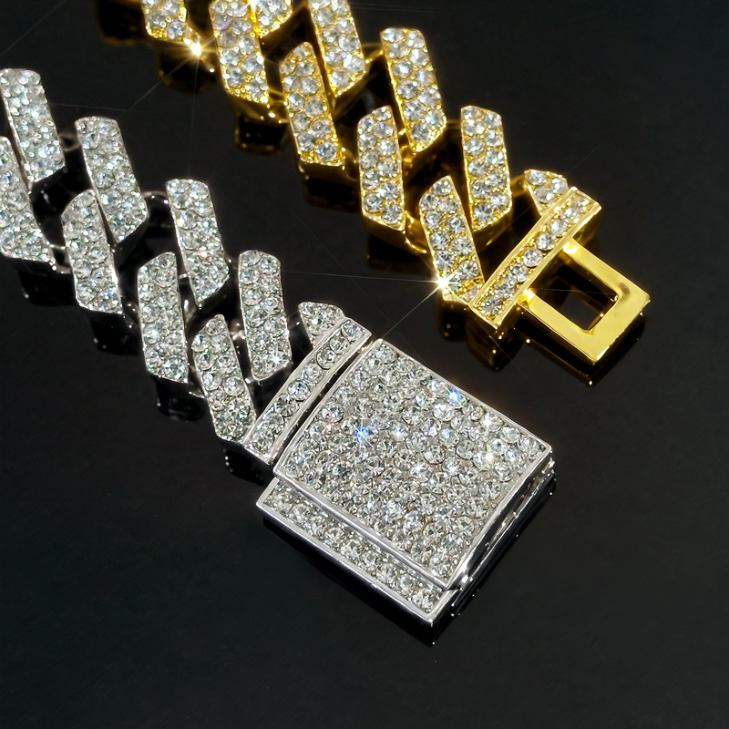 Iced Out 18mm 20 Initial Letter Cuban Chain Gold With Street Luxury Shine - Image 7