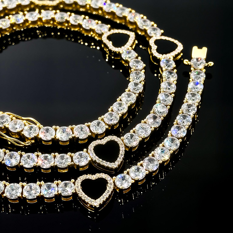 4mm Black Heart Tennis Chain Iced Out With Bold Statement Appeal