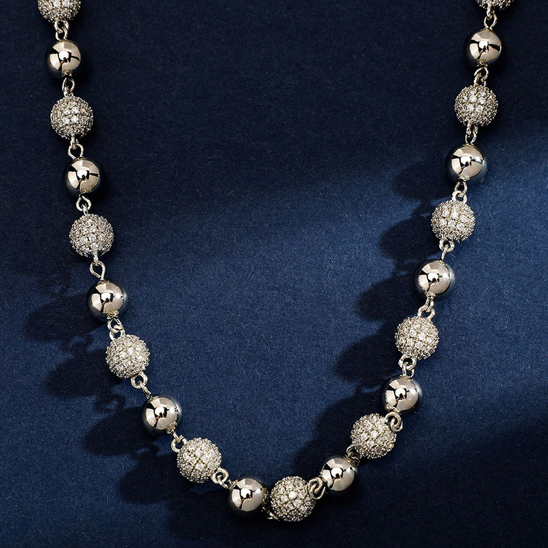 6mm/8mm Iced Out Beads Chain Gold With Street Luxury Shine - Image 3