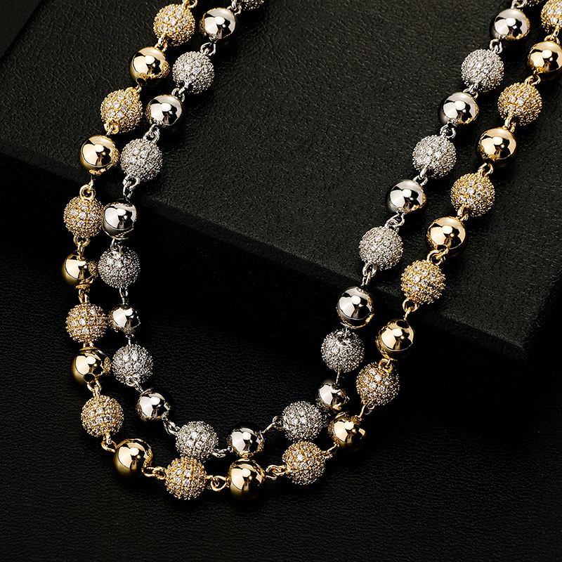 6mm/8mm Iced Out Beads Chain Gold With Street Luxury Shine - Image 4