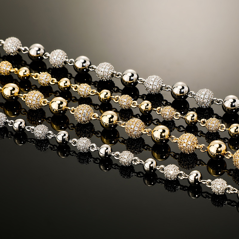 6mm/8mm Iced Out Beads Chain Gold With Street Luxury Shine - Image 7